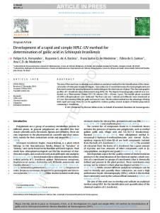 Development of a rapid and simple HPLC-UV method