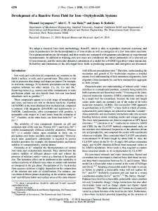 Development of a Reactive Force Field for Iron ... - ACS Publications