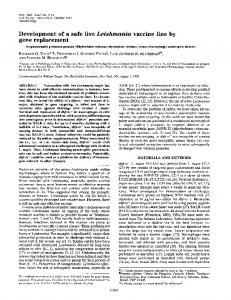 Development of a safe live Leishmania vaccine line by gene ...