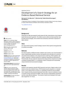 Development of a Search Strategy for an Evidence