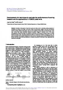 Development of a technique to evaluate the performance of cooling