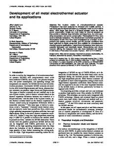 Development of all metal electrothermal actuator and its applications