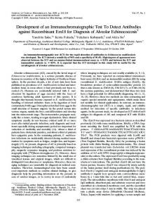 Development of an Immunochromatographic Test To Detect ...