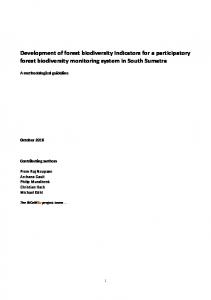 Development of forest biodiversity Indicators for a ... - Bioclime