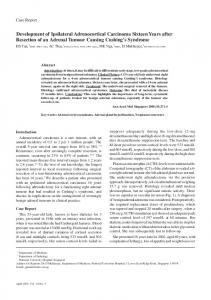 Development of Ipsilateral Adrenocortical Carcinoma Sixteen Years ...