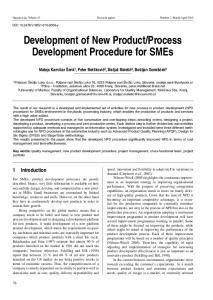 Development of New Product/Process Development Procedure for SMEs