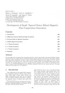 Development of Small, Tapered Stator Helical Magnetic Flux ...