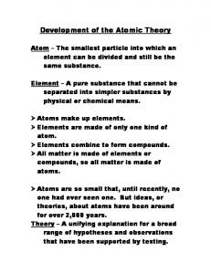 Development of the Atomic Theory