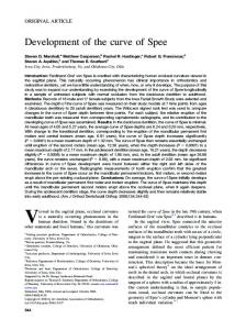 Development of the curve of Spee