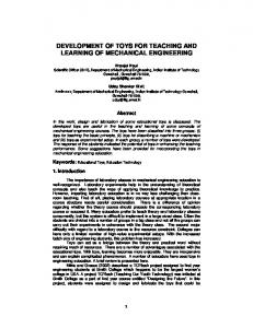 development of toys for teaching and learning of mechanical ...