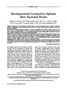 Developmental Conduction Aphasia after ... - Wiley Online Library