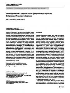 Developmental Exposure to Polybrominated Diphenyl Ethers and ...