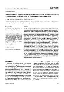 Developmental regulation of intracellular calcium transients during ...