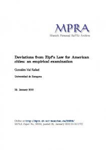 Deviations from Zipf's Law for American cities - Munich Personal