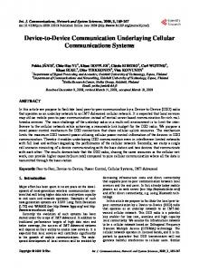 Device-to-Device Communication Underlaying Cellular ...