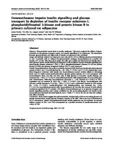 Dexamethasone impairs insulin signalling and ... - Semantic Scholar