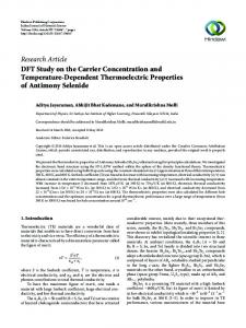 DFT Study on the Carrier Concentration and Temperature-Dependent ...