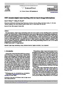 DHT domain digital watermarking with low loss in image ... - CiteSeerX