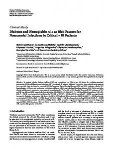 Diabetes and Hemoglobin A1c as Risk Factors for Nosocomial ...