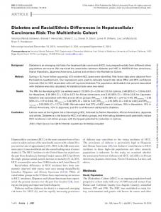 Diabetes and racial/ethnic Differences in ...