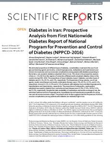 Diabetes in Iran - CyberLeninka