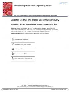 Diabetes Mellitus and Closed-Loop Insulin Delivery