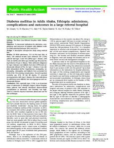 Diabetes mellitus in Addis Ababa, Ethiopia