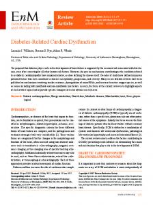 Diabetes-Related Cardiac Dysfunction