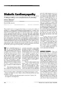 Diabetic Cardiomyopathy - Diabetes Care