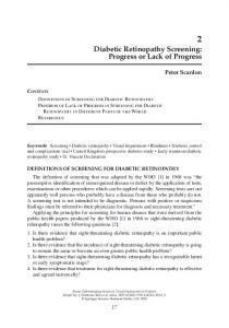 Diabetic Retinopathy Screening: Progress or Lack of Progress