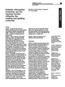 Diabetic retinopathy screening