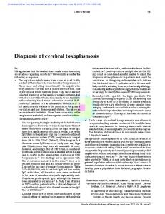 Diagnosis of cerebral toxoplasmosis