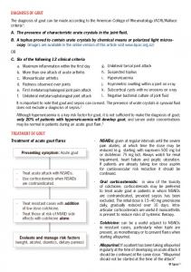 DIAGNOSIS OF GOUT TREATMENT OF GOUT