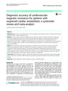 Diagnostic accuracy of cardiovascular magnetic resonance for