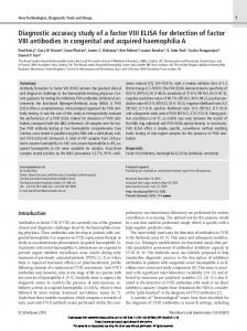 Diagnostic accuracy study of a factor VIII ELISA for ...