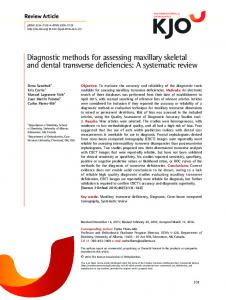 Diagnostic methods for assessing maxillary ... - KoreaMed Synapse