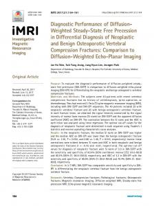 Diagnostic Performance of Diffusion- Weighted ... - KoreaMed Synapse