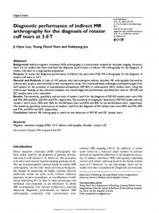 Diagnostic performance of indirect MR arthrography ...