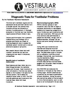 Diagnostic Tests for Vestibular Problems - Vestibular Disorders ...