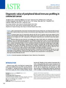 Diagnostic value of peripheral blood immune ... - KoreaMed Synapse