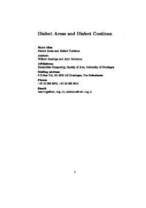 Dialect Areas and Dialect Continua Short title: Dialect Areas and ...