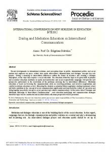 Dialog and Mediation Education in Intercultural ... - ScienceDirect