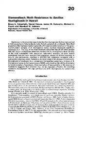 Diamondback moth resistance to Bacillus thuringiensis in Hawaii