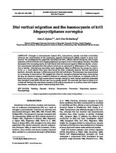 Diel vertical migration and the haemocyanin of krill Meganyctiphanes ...