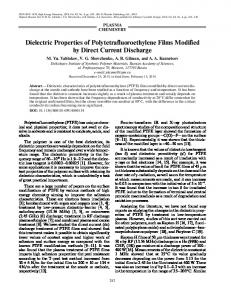 Dielectric Properties of Polytetrafluoroethylene Films ... - Springer Link