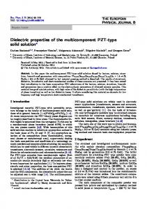 Dielectric properties of the multicomponent PZT-type ... - Springer Link