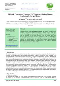 Dielectric Properties of Ytterbium Yb Substituted Barium Titanate ...