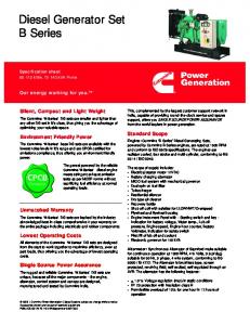 Diesel Generator Set B Series - Generator Manufacturer