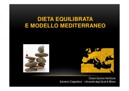 DIETA EQUILIBRATA E MODELLO MEDITERRANEO