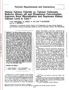 Dietary Calcium Chloride vs. Calcium Carbonate ...